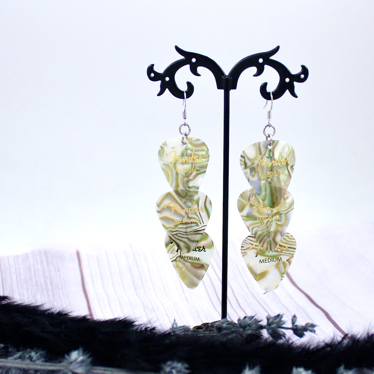 Abalone Fender Earrings